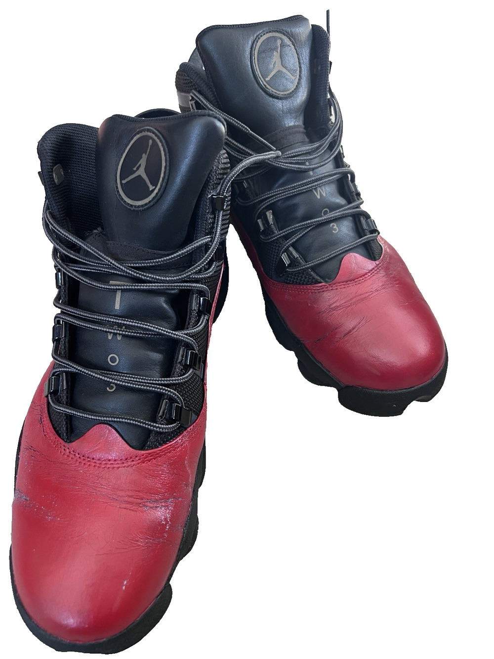 Vintage Jordan Winterized 6 RI Gs Size 12 Red And Black